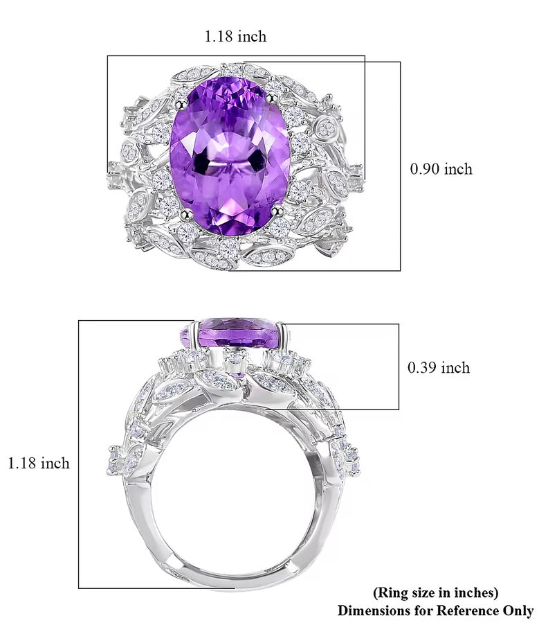 Moroccan Rose Amethyst & White Zircon Ring