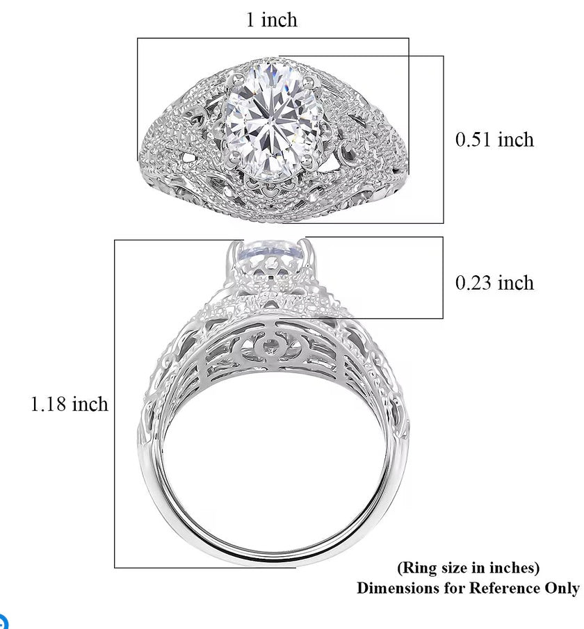 Clarte Harmony Collection Moissanite Ring Size 9