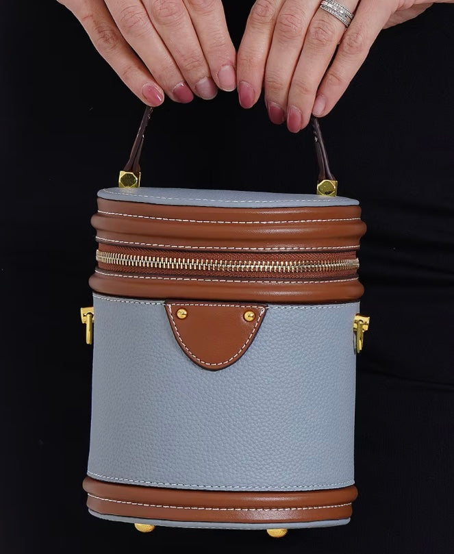 Genuine Leather Cylinder Handbag Crossbody Bag