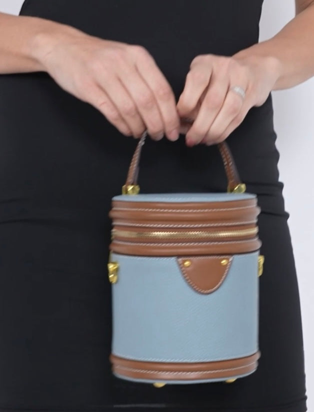 Genuine Leather Cylinder Handbag Crossbody Bag