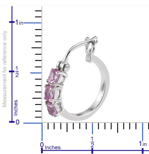 Madagascar Pink Sapphire Hoop Earrings