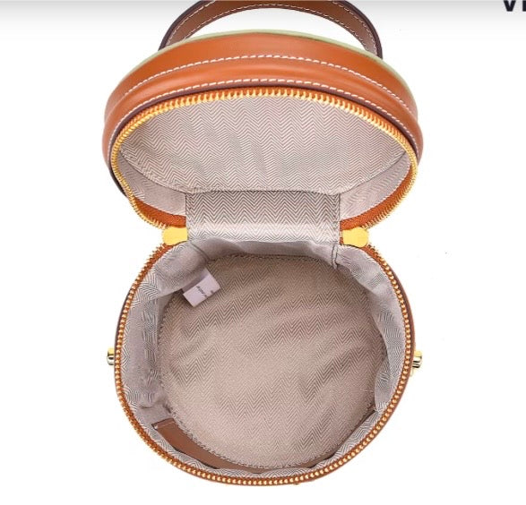Genuine Leather Cylinder Handbag Crossbody Bag