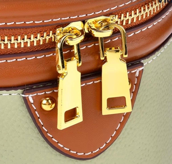 Genuine Leather Cylinder Handbag Crossbody Bag