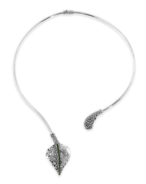 Russian Green Diopside Handcrafted In Bali  925 Sterling Silver Neck Collar / Necklace