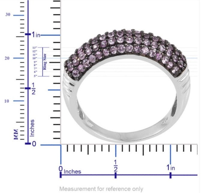 Pink Sapphire Black Rhodium Band Ring