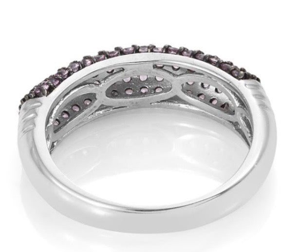 Pink Sapphire Black Rhodium Band Ring