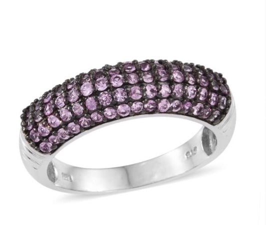 Pink Sapphire Black Rhodium Band Ring