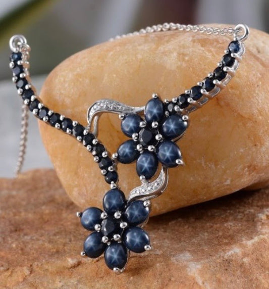 Thai Blue Star Sapphires Necklace