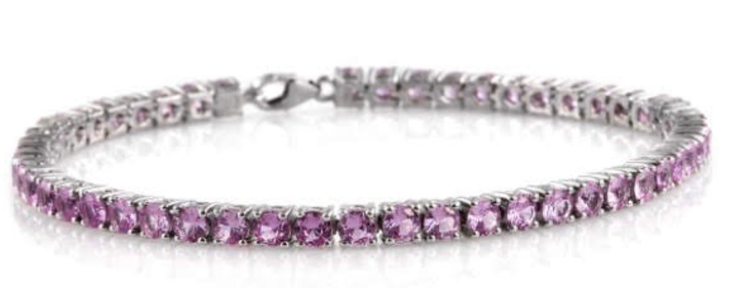 Madagascar Pink Sapphire Tennis Bracelet