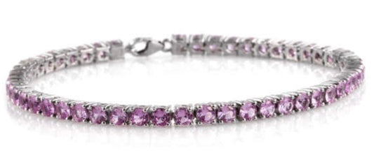 Madagascar Pink Sapphire Tennis Bracelet