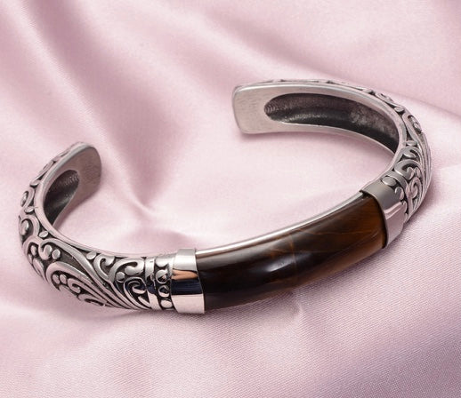 Yellow Tiger's Eye Cuff Bracelet