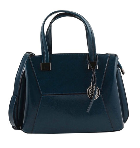 Genuine Leather Handbag / Crossbody Dark Teal Color