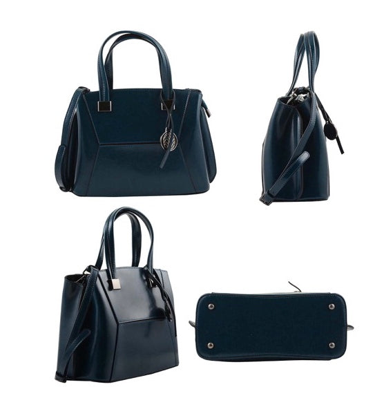 Genuine Leather Handbag / Crossbody Dark Teal Color