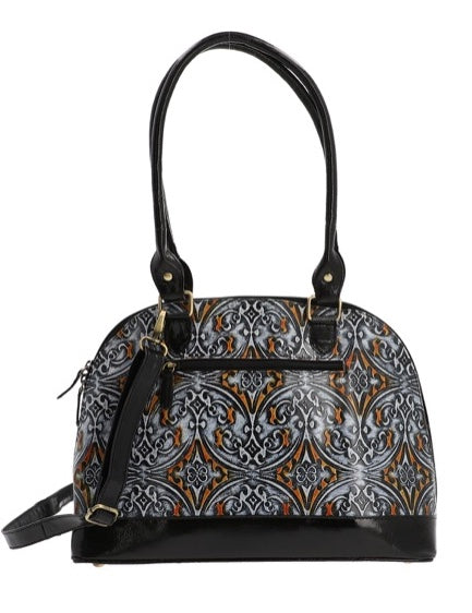 Vivid By Sukriti Damask Pattern Embossed Genuine Leather Shoulder Bag
