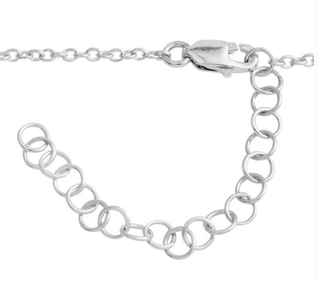 White Sapphire Adjustable Length Silver Necklace