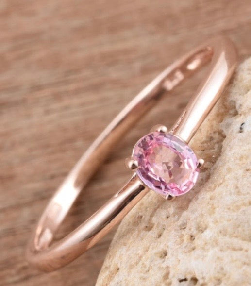 Madagascar Pink Sapphire Solitaire Ring