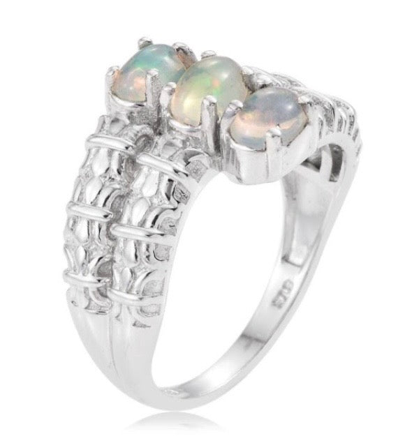 Ethiopian Welo Opal By-Pass Ring