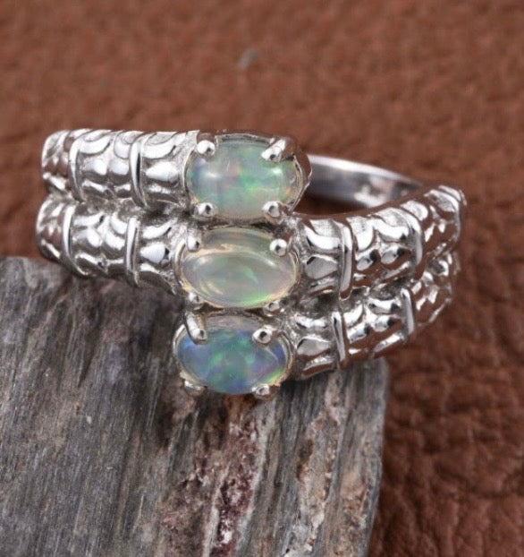 Ethiopian Welo Opal By-Pass Ring