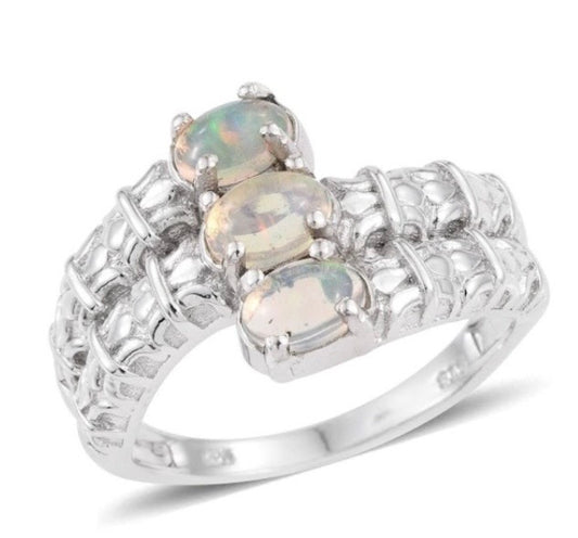 Ethiopian Welo Opal By-Pass Ring