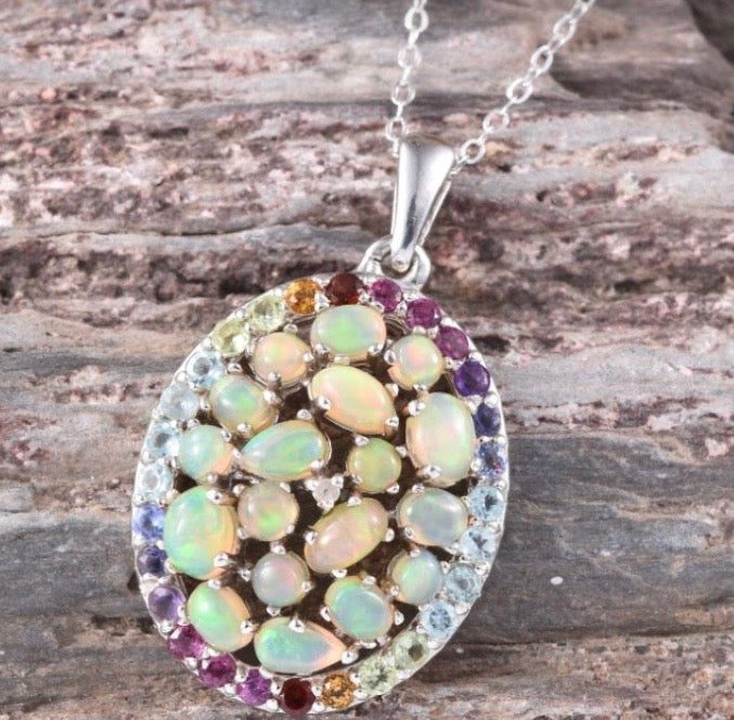Ethiopian Welo Opal Pendant With Chain