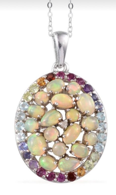 Ethiopian Welo Opal Pendant With Chain