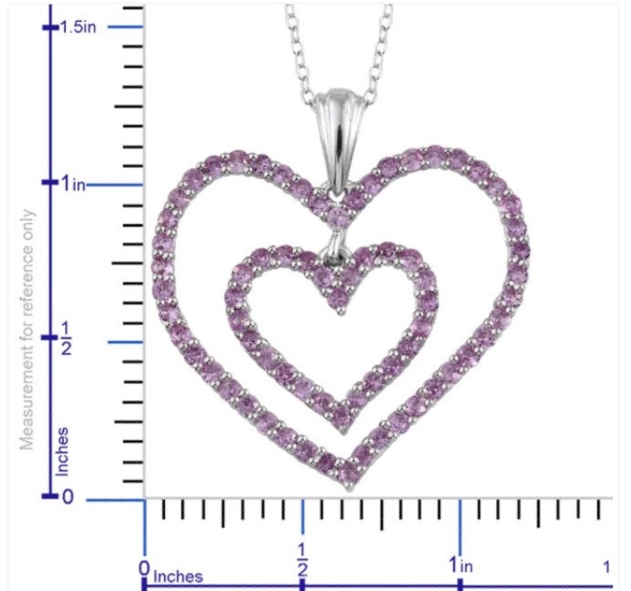 Madagascar Pink Sapphire Heart Pendant With Chain