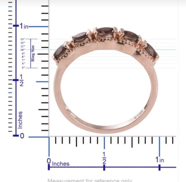 Color Change Garnet Rose Gold Over Sterling Silver Ring