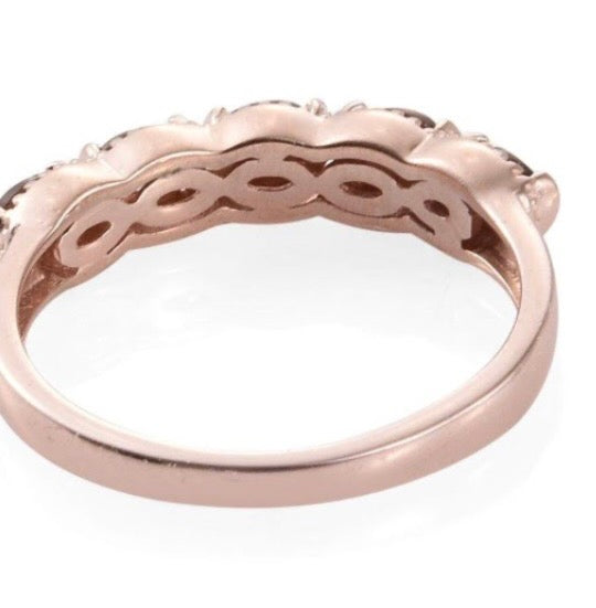 Color Change Garnet Rose Gold Over Sterling Silver Ring