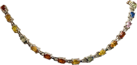 Multi Color Rainbow Sapphire Tennis Bracelet