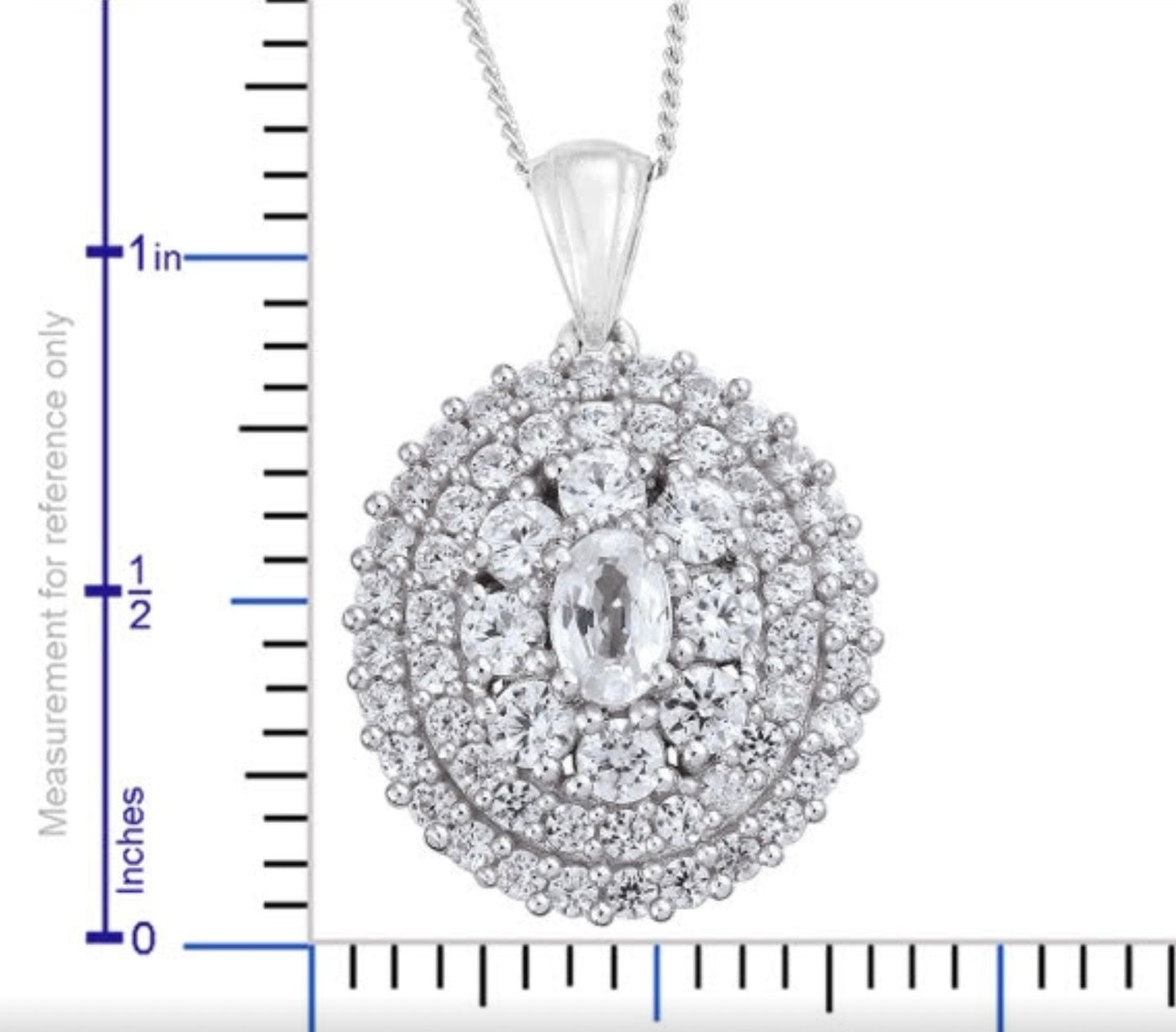 White Zircon Pendant With Chain