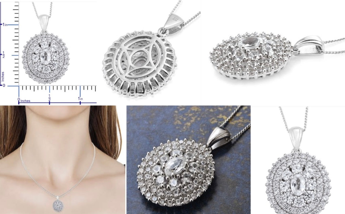 White Zircon Pendant With Chain
