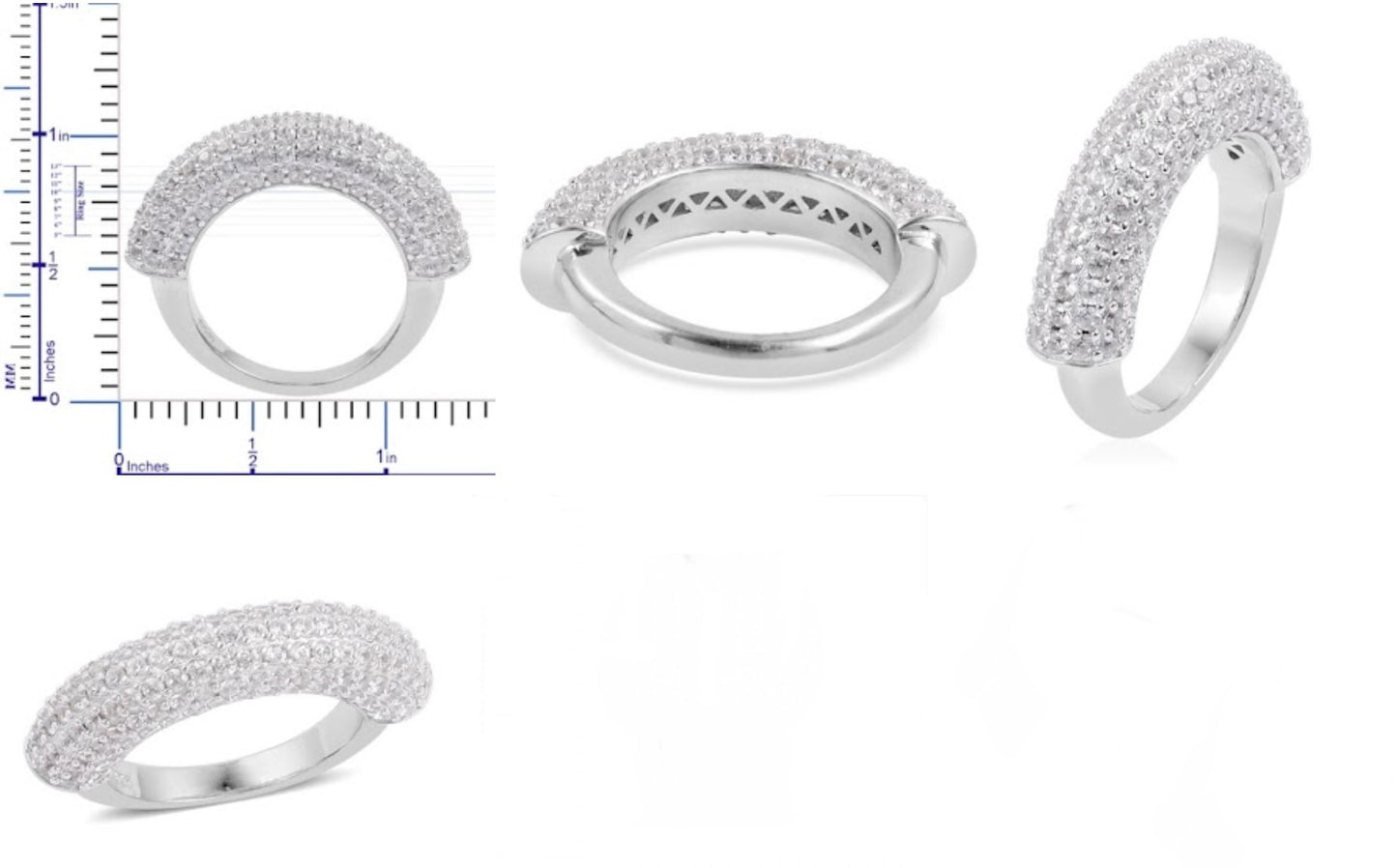 White Zircon Half Band Ring
