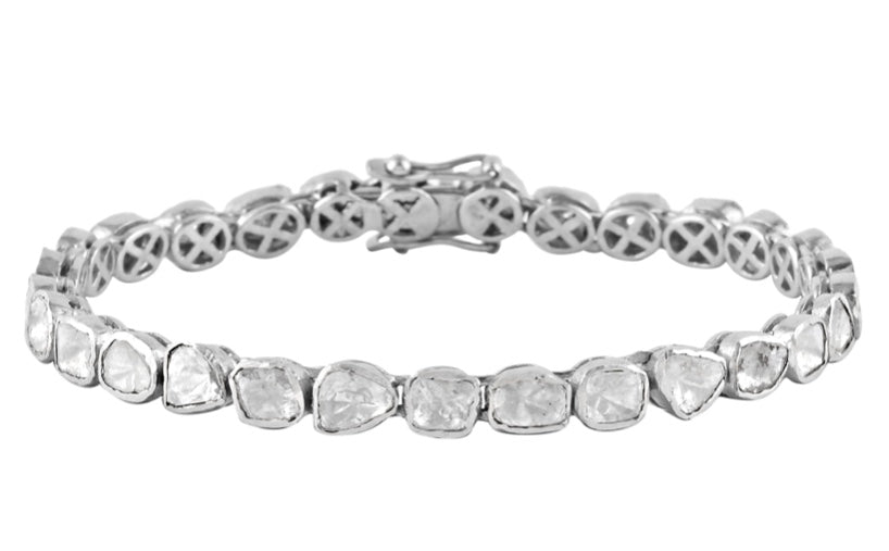 Polki Diamond Bracelet 925 Sterling Silver