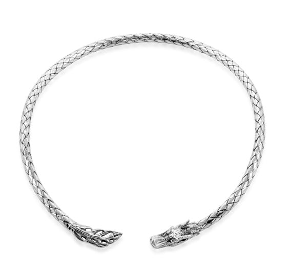 925 Sterling Silver Dragon Neck Collar