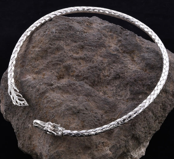 925 Sterling Silver Dragon Neck Collar