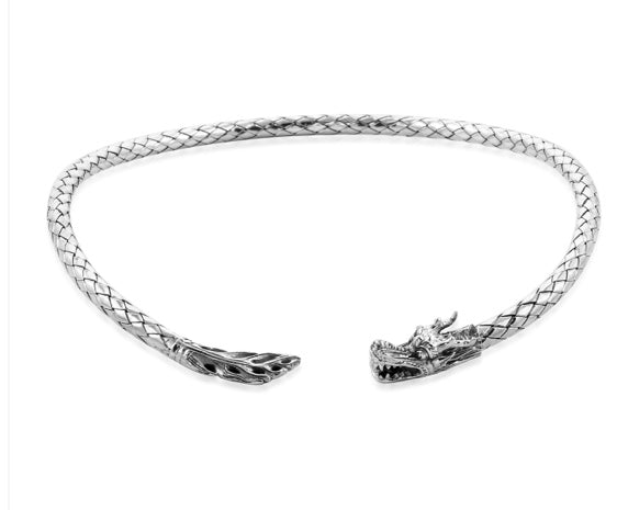925 Sterling Silver Dragon Neck Collar