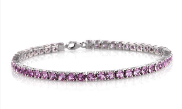 Madagascar Pink Sapphire Tennis Bracelet