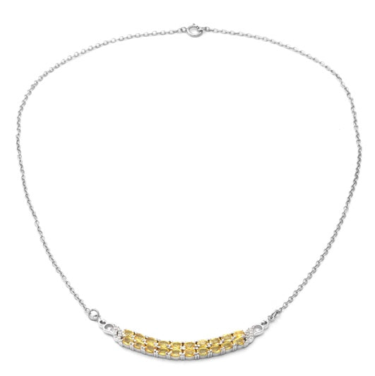 Yellow Sapphire & White Zircon Necklace