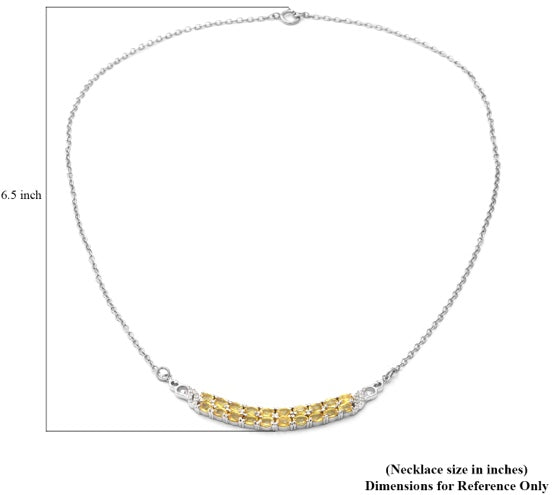 Yellow Sapphire & White Zircon Necklace