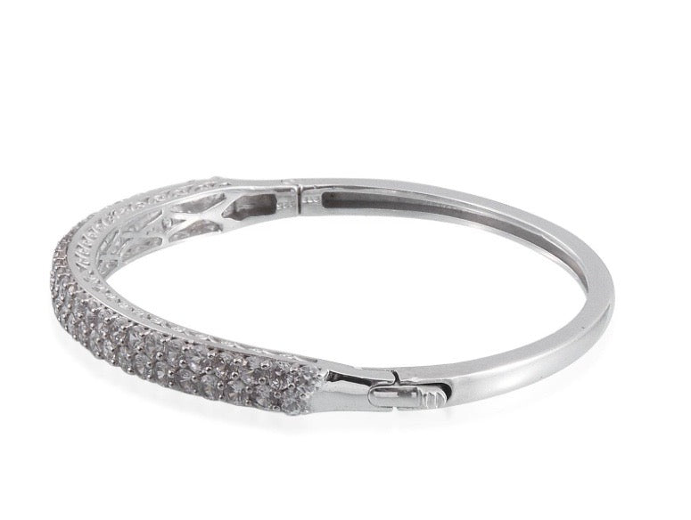 White Zircon Bangle Bracelet