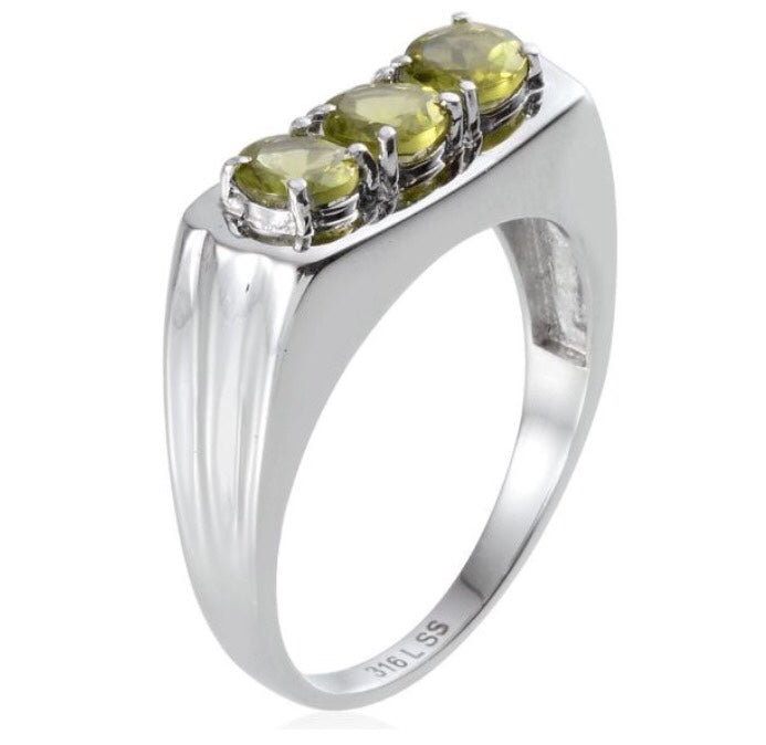 Hebei Peridot Stainless Steel Mens / Unisex Ring