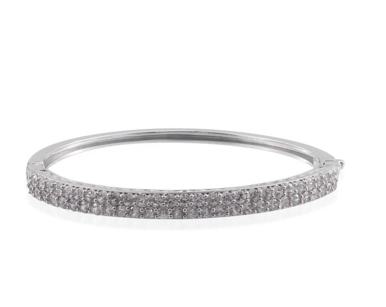White Zircon Bangle Bracelet