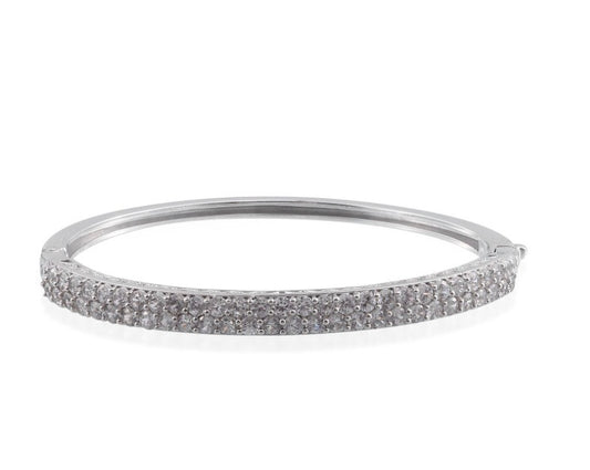 White Zircon Bangle Bracelet