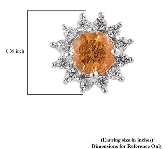 Natural Tanzanian Mandarin Garnet Earrings