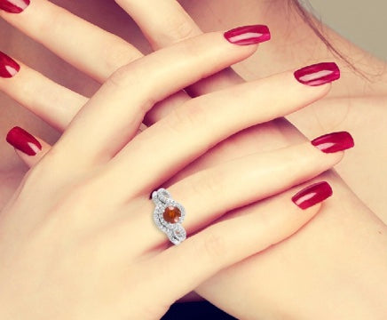 Tanzanian Tangerine Kyanite Ring With Ring Guard
