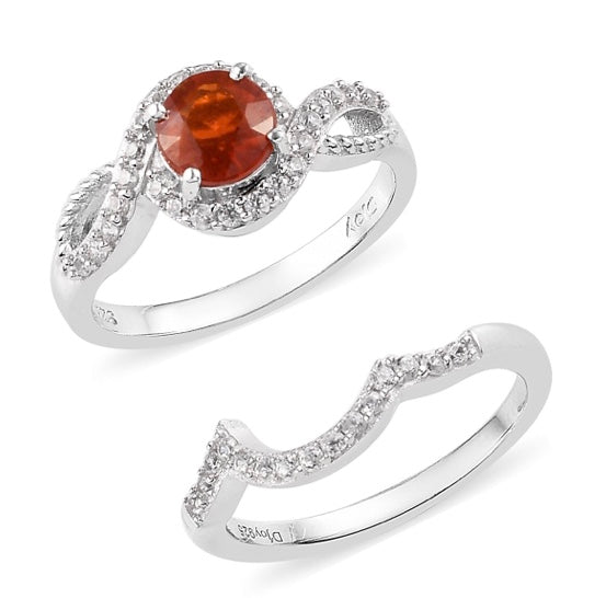 Tanzanian Tangerine Kyanite Ring With Ring Guard