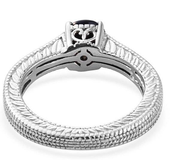 Kanchanaburi Midnight Blue Sapphire Solitaire Ring