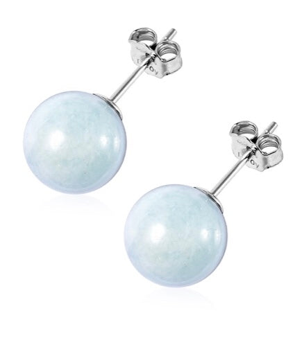 Aquamarine Bead Style Earrings