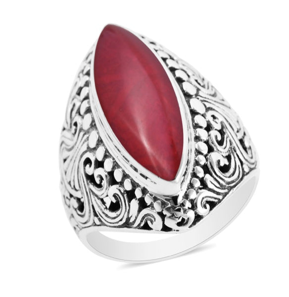 Sponge Coral Artisan Crafted 925 Sterling Silver Ring