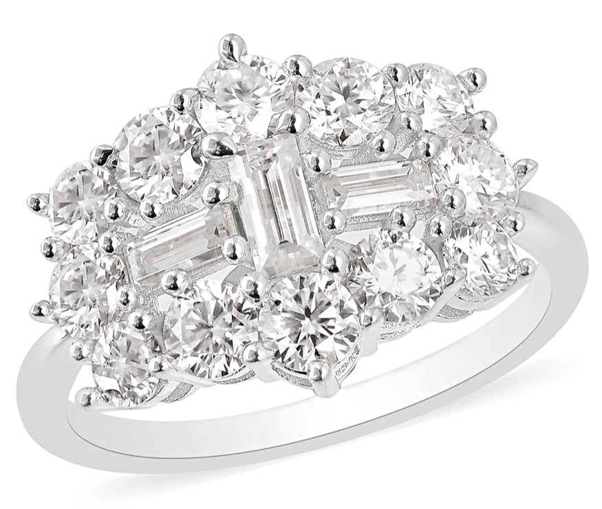 Moissanite Ballerina  Cluster Ring